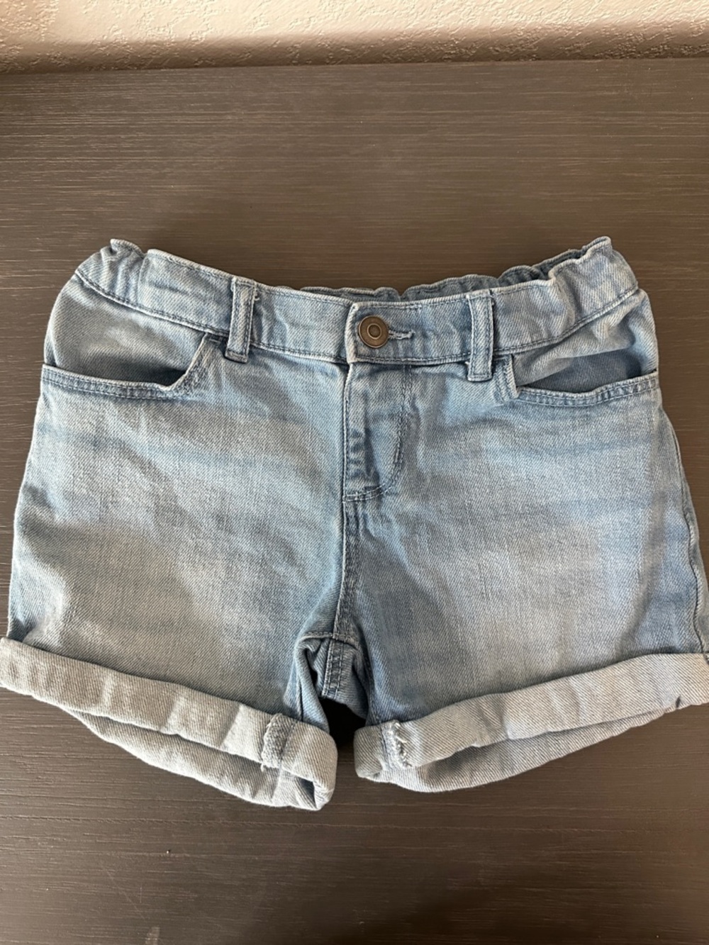 Carter's Light Blue Denim Roll-Cuff Kids Shorts